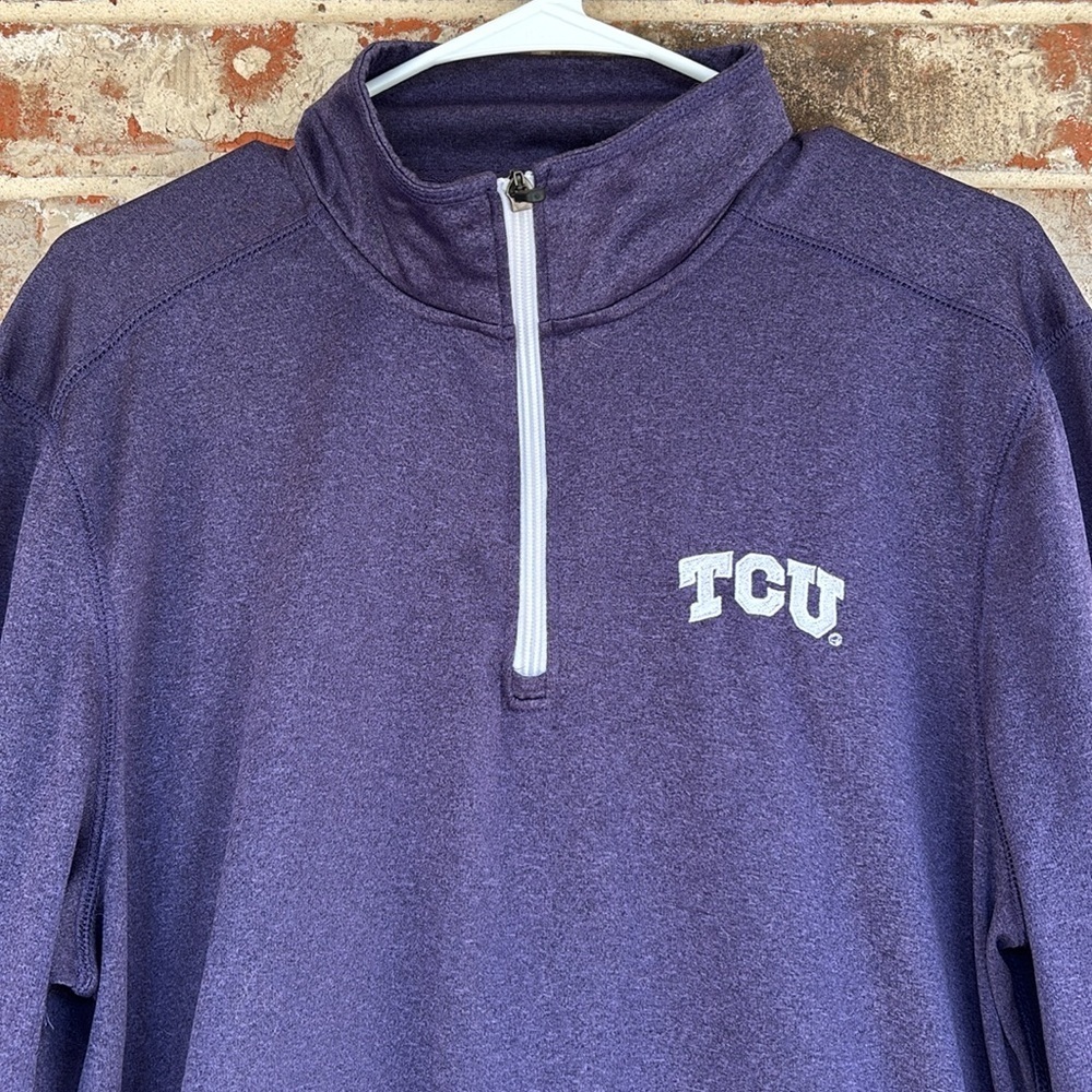 TCU Purple Women’s Quarter Zip Pull Over Top - Picture 2 of 9